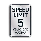 Speed Limit 5 – Reflective Aluminum 12″x18″