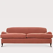 213cm Medium Straight Top Whole Back Standard Arm Signature Sofa in Old Rose Mohair