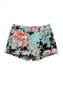 7thAve · Shorts · 6 · Aqua Black Floral