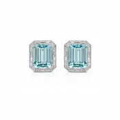 Aquamarine and Diamond Earrings