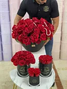 100 Reflexed Roses with Signature Floral Box Collection