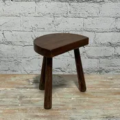 Antique English Half Round Stool