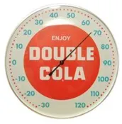 Round Glass Dome Thermometer, Double Cola
