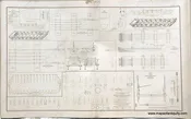 1893 - Plate 106. Drawings of Canvas Pontoon Boats, Bridges and Chess Wagons / Drawings of Rifled Projectiles used by the Rebels in the Virginia Campaign of 1864. - Antique Print