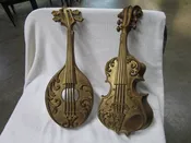 1975 Sexton USA Metal Violin and Mandolin Wall Decor Set