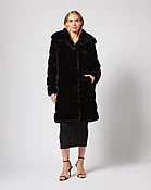 Channel Quilted Mink Faux Fur Coat