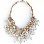 Coastal Knotted Pearl Necklace | Handmade Statement Jewelry