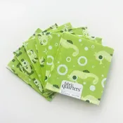 6 Fat Quarters - 3 Prints x 2 of Each Green Fish 100% Cotton Precut