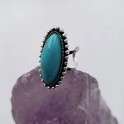 Adjustable Oval Turquoise Ring