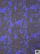 Abstract Printed Tissue Cotton Jersey Knit - Persian Indigo / Black