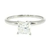 1.00 Carat Princess Cut Diamond 14K White Gold Ring
