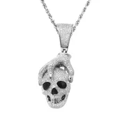 10k Gold Diamond Skull Pendant 0.92 Ctw
