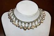 Middle Eastern Style Vintage Silverplate 10" Belly Dancer Choker Necklace