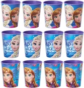 amscan Frozen Elsa Anna Birthday Party Supplies Bundle Pack includes Plastic Reusable Cups - 12 Count