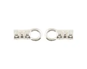 Findings-10.2x4.5mm ID Crimp End With Ring-(Fits Our 3mm Leather Cording)-Silver-Quantity 2