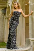 Beaded Strapless Dress With Bows And Lace-Up Back | 11416