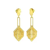 18kt Gold Plated Silver Diamond Cut Italian Circles Earrings