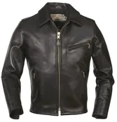 689H - Horsehide Black Racer Motorcycle Leather Jacket
