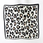 Sylvie Leopard Square Scarf: Cream