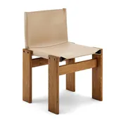 Afra & Tobia Scarpa Leather and Wood Monk Dining Chair