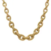 18K Yellow Gold Textured Cable Link Graduated Necklace by Hermès Paris, Serial FL40880
