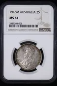 Australia 1916 M 2 Shilling (Florin) NGC MS-61 S873