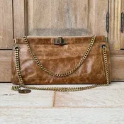 Lanvin Vintage Brown Crinkled Leather Bag