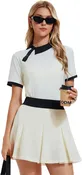 SharpStar Women's Tennis Skirt Set 2pcs Quick Dry Badminton Skort Suit Breathable Pickleball Skirt Set Workout Sports Outfit