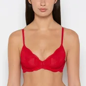 Charmed unlined demi bra in Crimson