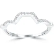0.20 Carat Custom Curve Matching Diamond Wedding Band Ring 18K White Gold