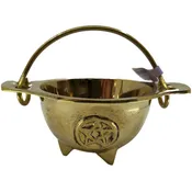 3" Pentacle Brass Cauldron