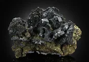 ACANTHITE with POLYBASITE and CHALCOPYRITE