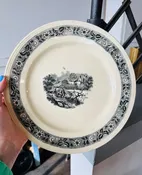 French Boch Sepia landscape plate
