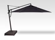 11' Cantilever Plus Umbrella, Black Pole with Navy Canopy & Stationary Base