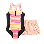 Girls 7-20 ZeroXposur Mist One-Piece &amp;amp; Cover-Up Shorts Swimsuit Set