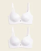 2-Pack High Profile Back Smoothing Bras with Soft Full Coverage Cups