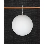 100MM PLASTIC BALL ORNAMENT/ M. WHT.