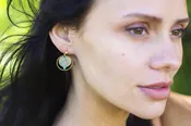Brass & Copper Patina Earrings - Small/Short Assortment With Copper Disk