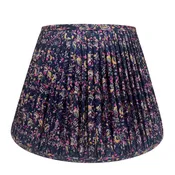 18" Silk Sari Lampshade - Midnight Floral