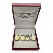 14k Gold and Enamel 1920s Hammered Double-sided Cufflinks