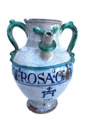 17th Century Italian Bulbous Apothecary Jug with an Apothecary Logo, Dated 1682