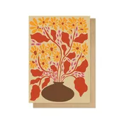 Retro Patal Pottery Greetings Card