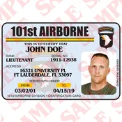 101st Airborne - Custom ID Card