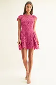 Adelyn Rae Cres Cap Sleeve Lace Mini Dress