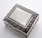Monogrammed jewelry box 4 Inch Engraved with 3 letters personalized jewelry box