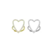 Clear CZ Open Heart Statement Adjustable Ring, Sku#A338