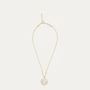 14K GOLD PLATED COSMIC MOTHER OF PEARL PENDANT NECKLACE