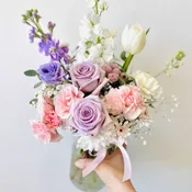 Clear Vase (Pink & Lavender)