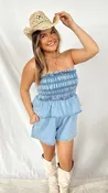 The Clara Denim Romper