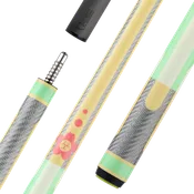 Poison Candy Sugar Pool Cue with Carbon Fiber Shaft - Green/Peach - No Wrap